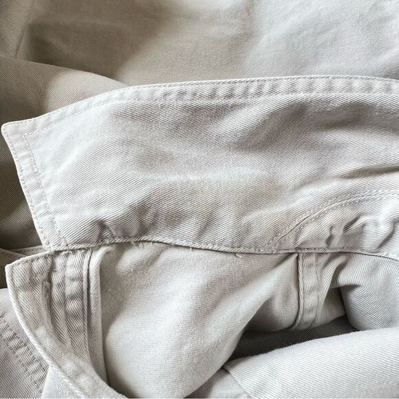 VTG Y2K Annex Casual Corner Cream Denim Maxi Dress Notched Collar Flaw SZ 10 - Picture 12 of 13